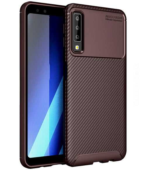 Aramid Fibre Series Shockproof Armor Back Cover for Samsung Galaxy A7 (2018), 6.0 inch, Brown