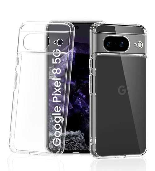 Ice Crystal Series Hybrid Transparent PC Military Grade TPU Back Cover for Google Pixel 8 5G, 6.17 inch, Crystal Clear