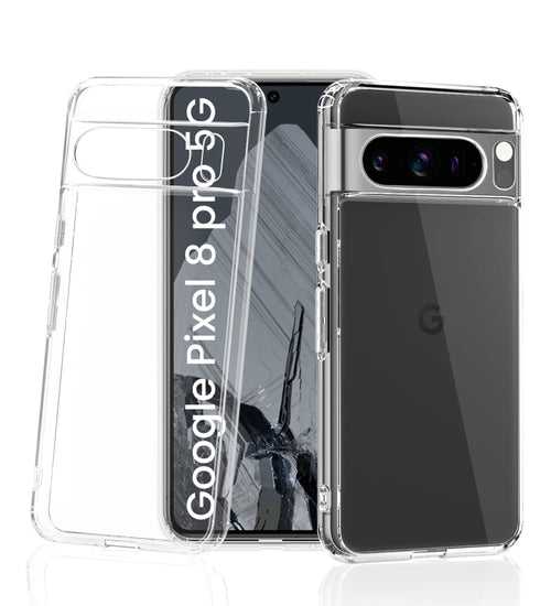Ice Crystal Series Hybrid Transparent PC Military Grade TPU Back Cover for Google Pixel 8 Pro 5G, 6.7 inch, Crystal Clear