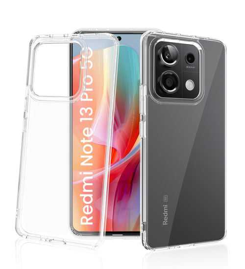 Ice Crystal Series Hybrid Transparent PC Military Grade TPU Back Cover for Redmi Note 13 Pro 5G, POCO X6 5G, 6.67 inch, Crystal Clear