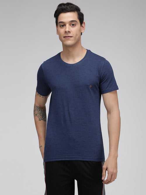 Sporto Men's Cotton Rich Regular T-Shirt - Navy Inject