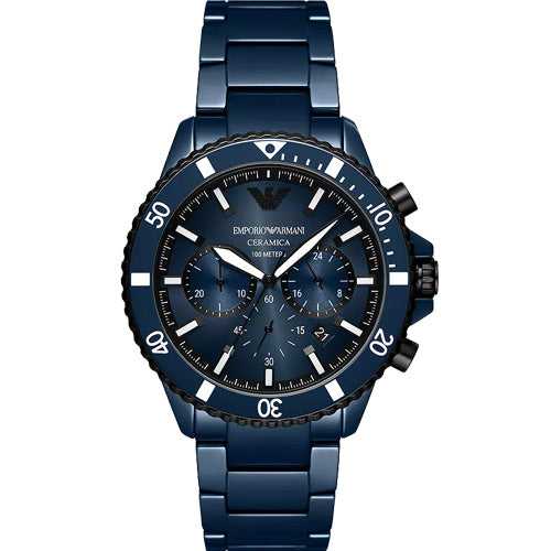 Emporio Armani Ceramica Blue Dial Men 43mm