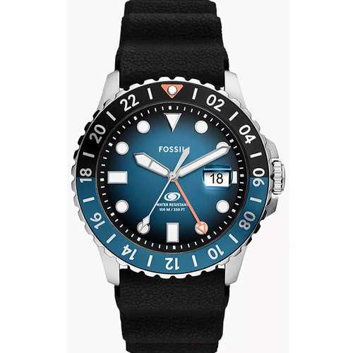 Fossil Blue GMT Black & Blue Dial Men 46mm