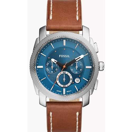 Fossil Machine Blue Dial Men 42mm