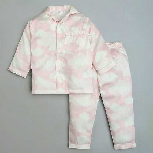 Organic Cotton  Night Suit - Cloud Pink