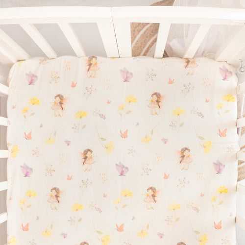 Organic Cot Bedsheet- Pixie Dust