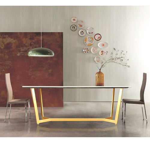 Linden White Marble Dining Table