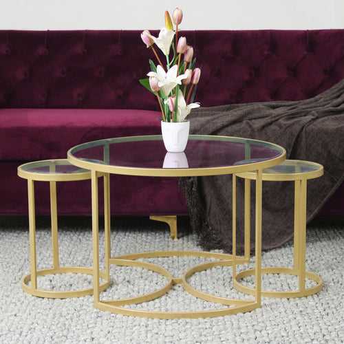 Nelson Nesting Glass Coffee Table Set of 3