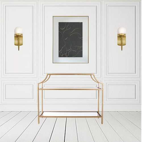 Clifton Glass Console Table In Gold Finish