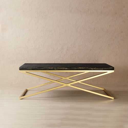 Palatine Wooden Coffee Table In Antique Gold Finish
