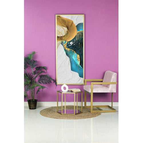Seabrook Pink Velvet Fabric Dining Metal Chair In Gold Finish