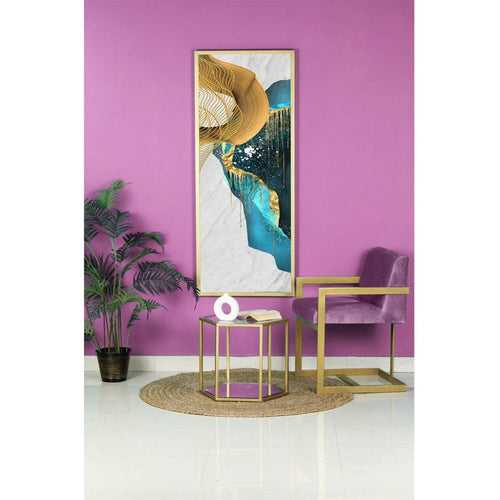 Seabrook Purple Velvet Fabric Dining Metal Chair In Gold Finish
