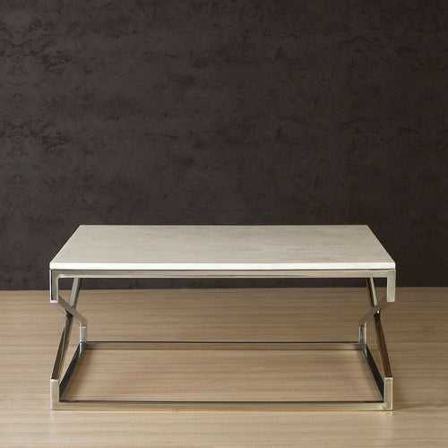 Melbourne Marble Coffee Table In Chrome Finish