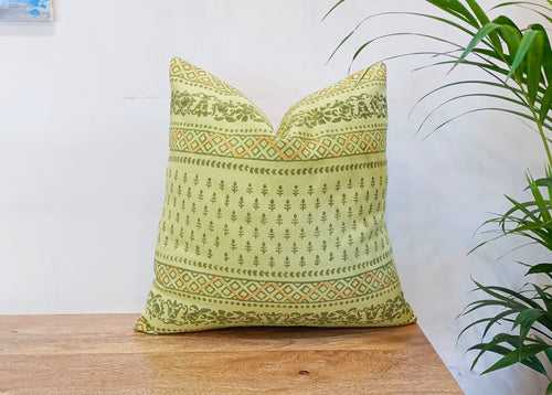 Mint Green Set of 2 Handblock printed Square Cotton Cushion Covers