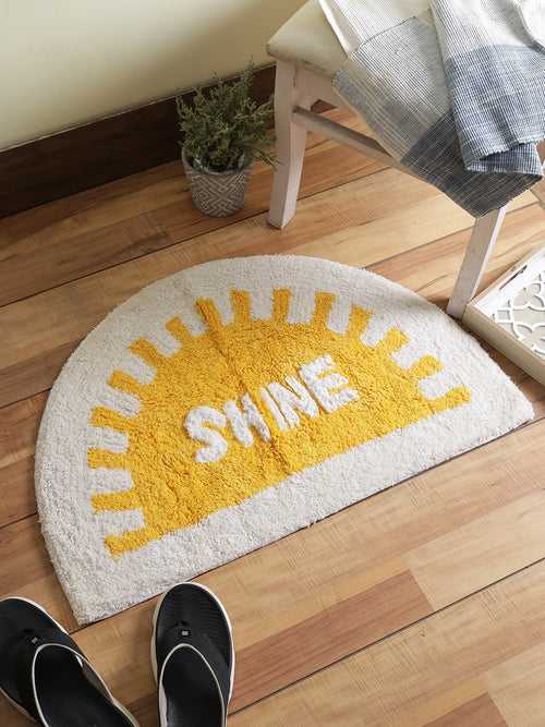 Shine Bath Mat Semi circle Bath Rug Cotton Bath Mat