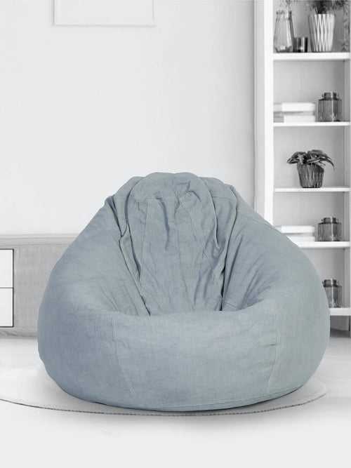 Grey Solid Cotton Bean Bag Cover without Beans