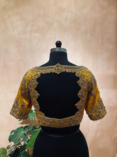 Intricate zardosi scalloped blouse