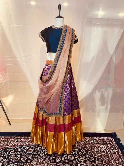 High Neck Embroidered Lehenga Set