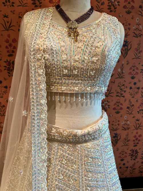 Ivory Radiance Crystal Embellished Lehenga