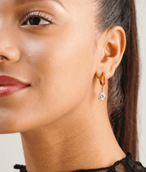 The Crystal Pear Drop Earrings