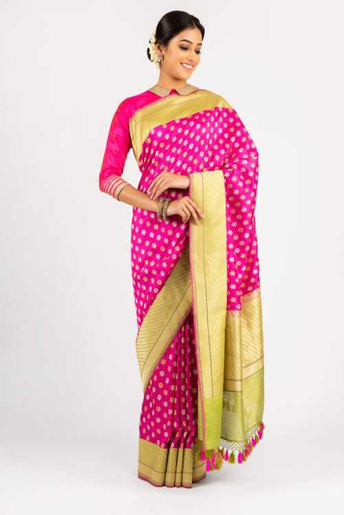 Banarasi Silk Guthwa Flower Buti Saree