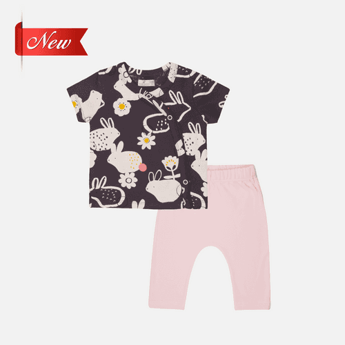 Baby-873 Girls Crossover Pyjama - Organic Cotton