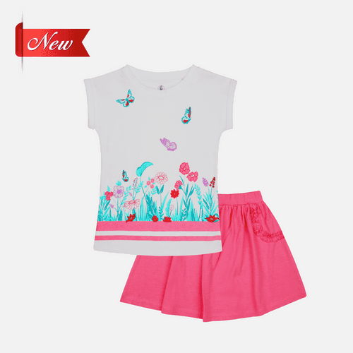 Baby-809 Girls Top & Skirt Set - Organic Cotton