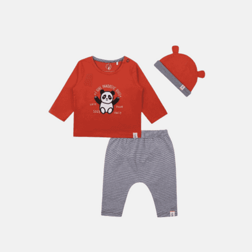 BABY 650 Unisex baby 3 Piece Panda Set - Organic cotton