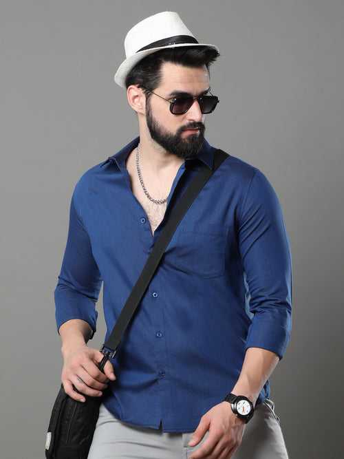 Oxford Blue Solid Shirt