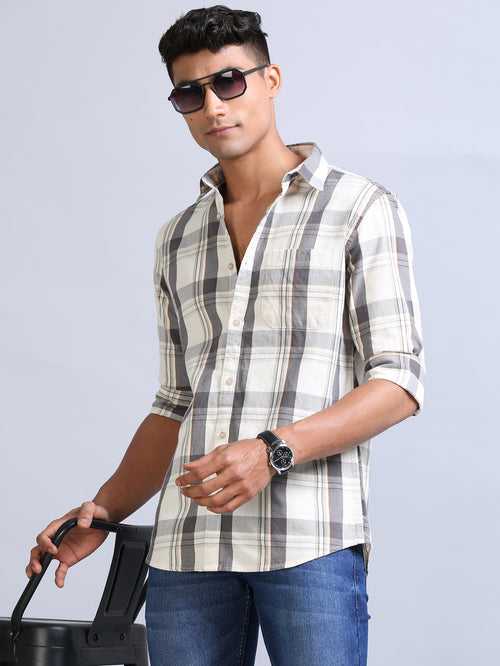 Wale Quadrey Grey Checks Shirt