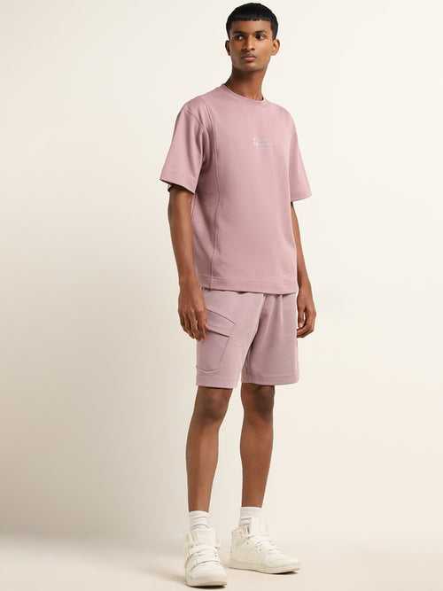 Studiofit Dusty Pink Relaxed Fit Mid-Rise Shorts