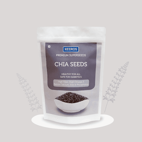 Keeros Premium Raw Chia Seeds (Black) for Weight Loss | 400g
