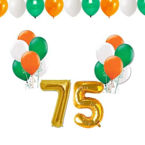 Happy Republic Day Decoration - Pack of 27 - Foil Balloon and Tricolor Balloons