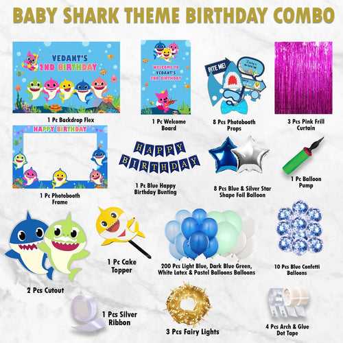 Baby Shark Birthday Kit - Gold Combo