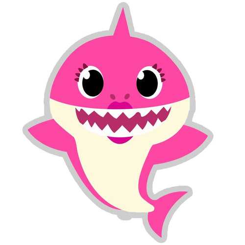 Baby Shark Pink Shark Cutout - Kids Happy Birthday