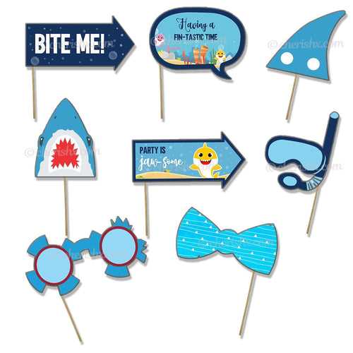 Baby Shark Photo Booth Party Props