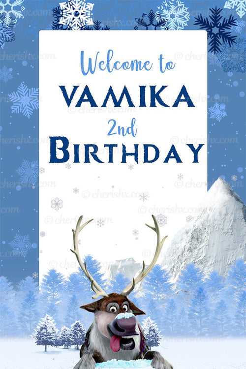 Elsa Frozen Personalized Welcome Board for Kids Birthday
