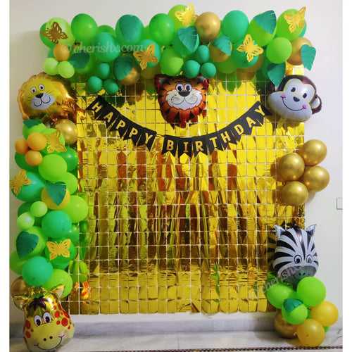 Forest Theme Birthday Party 80 Pcs Combo - Jungle Theme Birthday Decoration for Boy or Girl