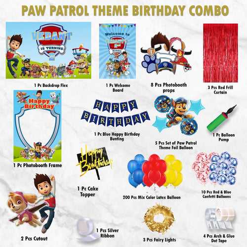 Paw Patrol Birthday Kit - Gold Pack