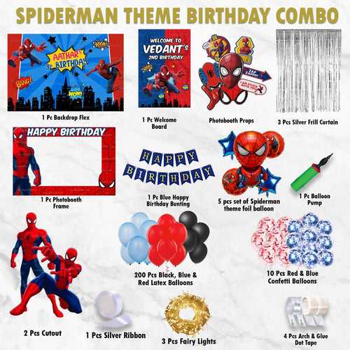 Spiderman Birthday Kit - Gold Pack