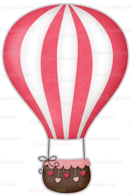 Hot Air Balloon Cutout Red Kids Happy Birthday