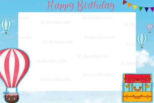 Hot Air Balloon Photobooth Frame Kids Happy Birthday