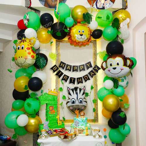 Jungle Theme Kids Birthday - 42 Pcs - Decorating Items Birthday Party for Boy or Girl