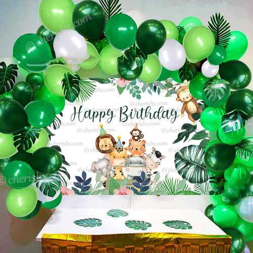 Jungle Theme Kids Birthday 53 Pcs - Decorating Items Birthday Party for Boy or Girl