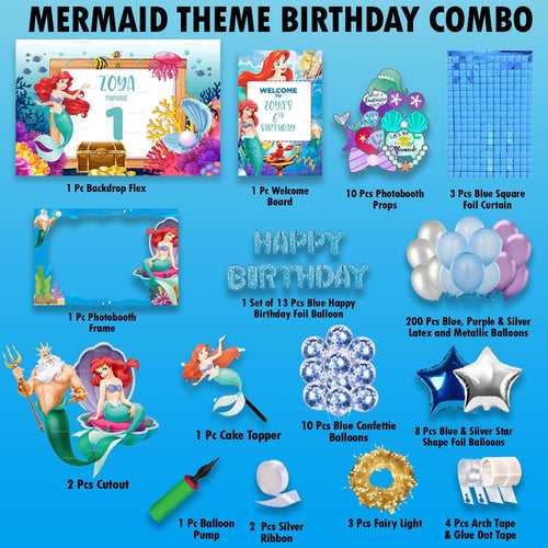 Mermaid Birthday Combo Kit - Gold