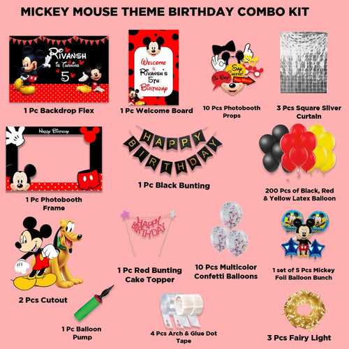 Mickey Mouse Birthday Combo Kit - Gold