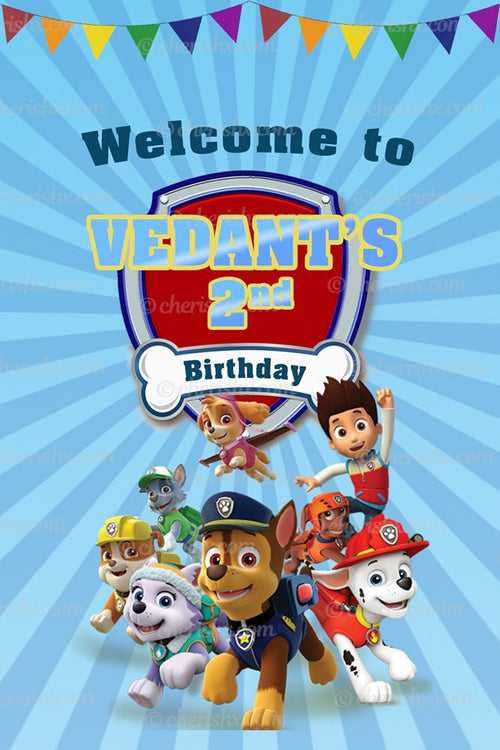Paw Patrol Personalized Welcome Board for Kids Birthday