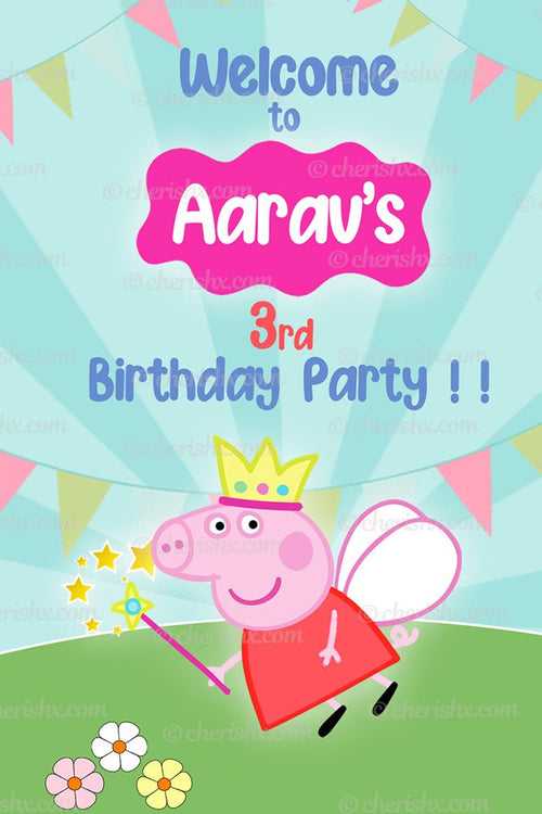 Peppa Pig Personalized Welcome Board for Kids Birthday
