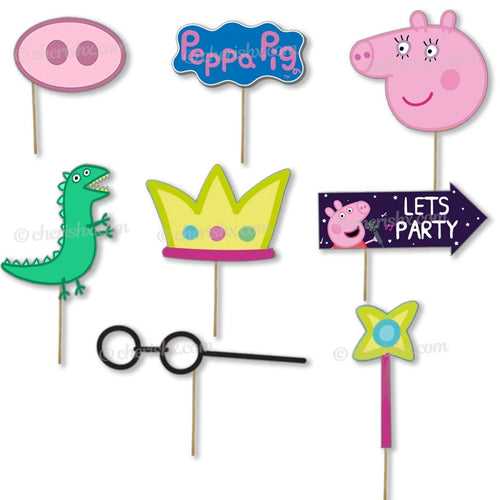 Peppa Pig Photo Booth Party Props