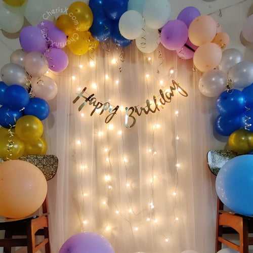 Birthday Decoration Multicolor 65 Pcs Combo - Party Decorations Items